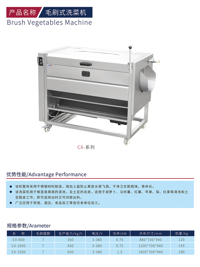 毛刷式洗菜机